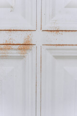 vintage background old painted metal texture with traces of rust and cracks