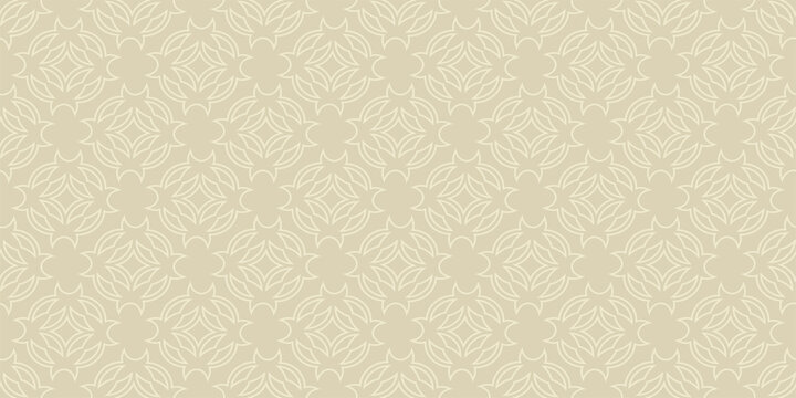 Background pattern with floral ornament on beige. Background image for your design. Seamless pattern, wallpaper texture. Vector illustration