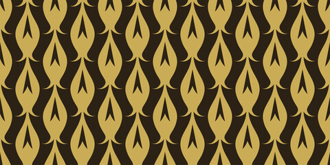 Ethnic background pattern with gold ornaments on black. Background image for your design. Seamless pattern, wallpaper texture. Vector image