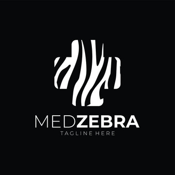 zebra and cross modern vector logo design