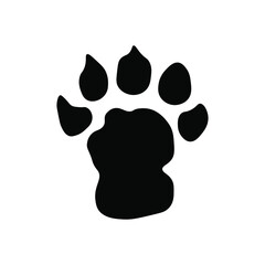 Sing. The footprint of an animal. Flat black and white icon. Vector graphics for design. Otter trail.