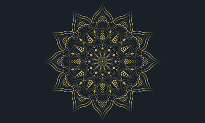 Golden Mandala Design I Vector Mandala I Black & Gold Mandala
