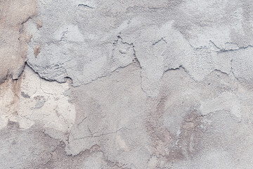 Concrete wall, cement texture, gray grunge dirty floor, abstract background, urban decorative design. Cracked surface of building. Messy stucco, rough plaster. Grungy wallpaper.