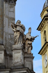 Fototapeta na wymiar Two similar churches on San Carlo square - Turin