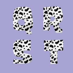 Dalmatian skin alphabet - letters Q-T