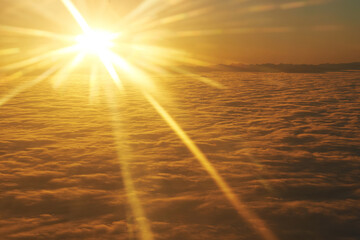 Sunset sky,  sun and sunset clouds