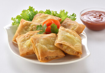 Box Patties or Square Shape Samosa, very tastry, filled with spicy chicken and vegetables