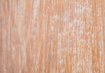Old brown wooden background with white dye scratch. Real wood texture. Hipster wallpaper.