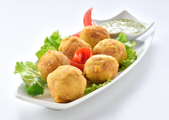 Batata Vada or Potato Balls. Most famous Indian Snack.