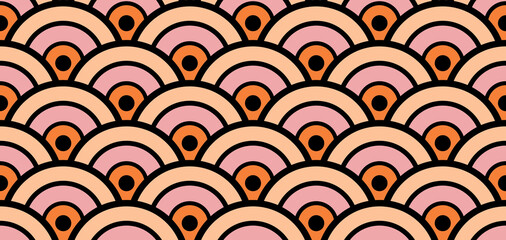 Premium Japanese Wave Samless Pattern. Chinese Seamless Wave Pattern. Glamour Kimono,