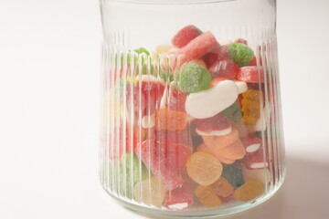 A lot of colorful assorted gummy candies.  Juicy colorful jelly sweets