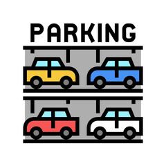 Fototapeta premium multilevel parking color icon vector. multilevel parking sign. isolated symbol illustration