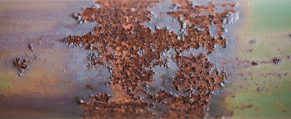 Very old peeling color rusted metal texture