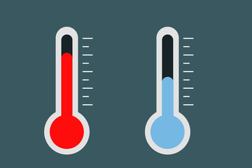 Thermometer vector icon with temperature