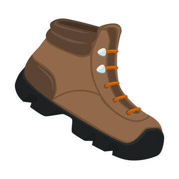 Hiking Boot Emoji Icon Illustration. Long Walks Vector Symbol Emoticon Design Doodle Vector.