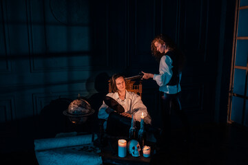 Pirates in an estate on an island in the Caribbean