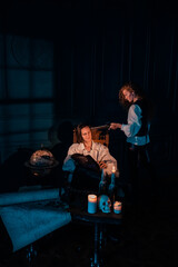 Pirates in an estate on an island in the Caribbean