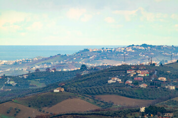 Mountain view of the city of Abruzzo, Italy