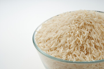 bowl of  rice on white background