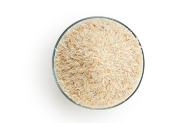 bowl of  rice on white background