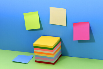 Background of adhesive notes