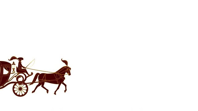 洋風の馬車のイラストイラスト動画素材