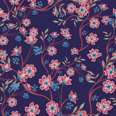 Fototapeta na wymiar Beautiful seamless pattern with floral background 