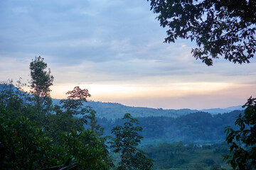 sunset over the mountain