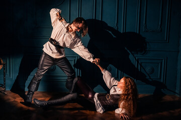 Pirates in an estate on an island in the Caribbean