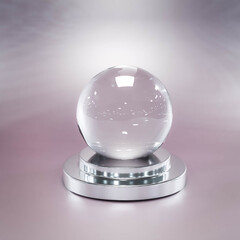 empty magical glass sphere snow glass ball 3d render illustration