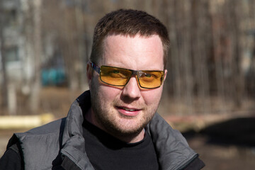 Polarized yellow glasses for driving a car.Comfortable driving experience.