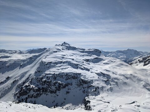 Winter panorama landscape from Etscherzapfen, Glarus. ski tour in the snowy mountains. mountaineering. Wallpaper, Peak