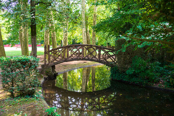 Beautiful park in city Olot. Garrotxa province, Spain