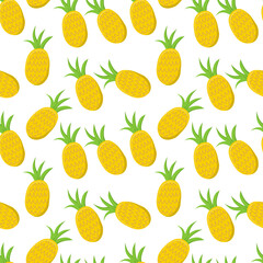 Pineapple pattern. Cute pineapple pattern. Vector illustration.