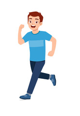 young good looking man doing run pose