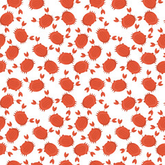 Obraz premium Vector illustration of a cute crab. Happy crab character raising claws isolated on white background pattern.