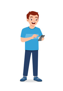 young good looking man using modern smartphone