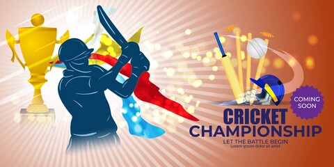 vector illustration for cricket championship league, cricket tournament, concept background for cricket sport 