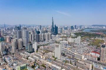 Aerial View of Nanjing City in A Sunny Day