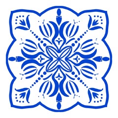 Azulejos Portuguese tile floor pattern, Lisbon seamless indigo blue tiles, vintage geometric ceramic, Spanish vector background. Moroccan geometrical interior patchwork. Azulejo moroccan wallpaper