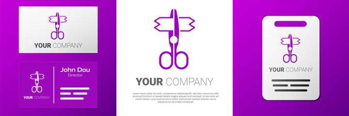 Logotype Scissors icon isolated on white background. Tailor symbol. Cutting tool sign. Logo design template element. Vector