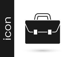 Black Briefcase icon isolated on white background. Business case sign. Business portfolio. Vector