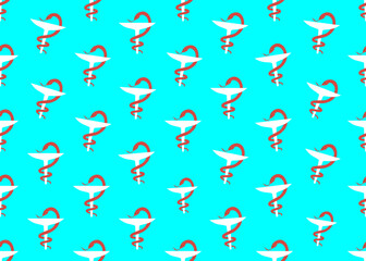 Pharmacy. Pharmacology symbol. Seamless texture. For design.