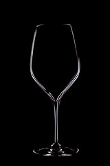 silhouette of a glass on a black background