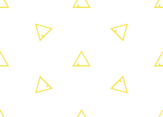 Yellow triangles on a white background. Seamless texture.