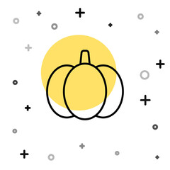 Black line Pumpkin icon isolated on white background. Happy Halloween party. Random dynamic shapes. Vector