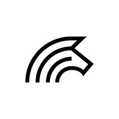 Horse Line Logo. Minimal and Modern symbol for company, strategy, and chess