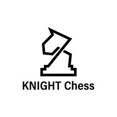 Knight of Chess Pieces Symbol Logo. Line art of Game or Contest