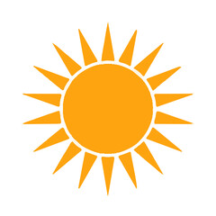 Sun icon Sunshine Solar Energy Fireball Sphere Hot Burn On White Background Illustration Design Logo Template