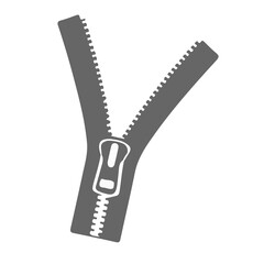 Zipper Fashion Element for Clothing silhouette On White Background Flat Illustration Graphic